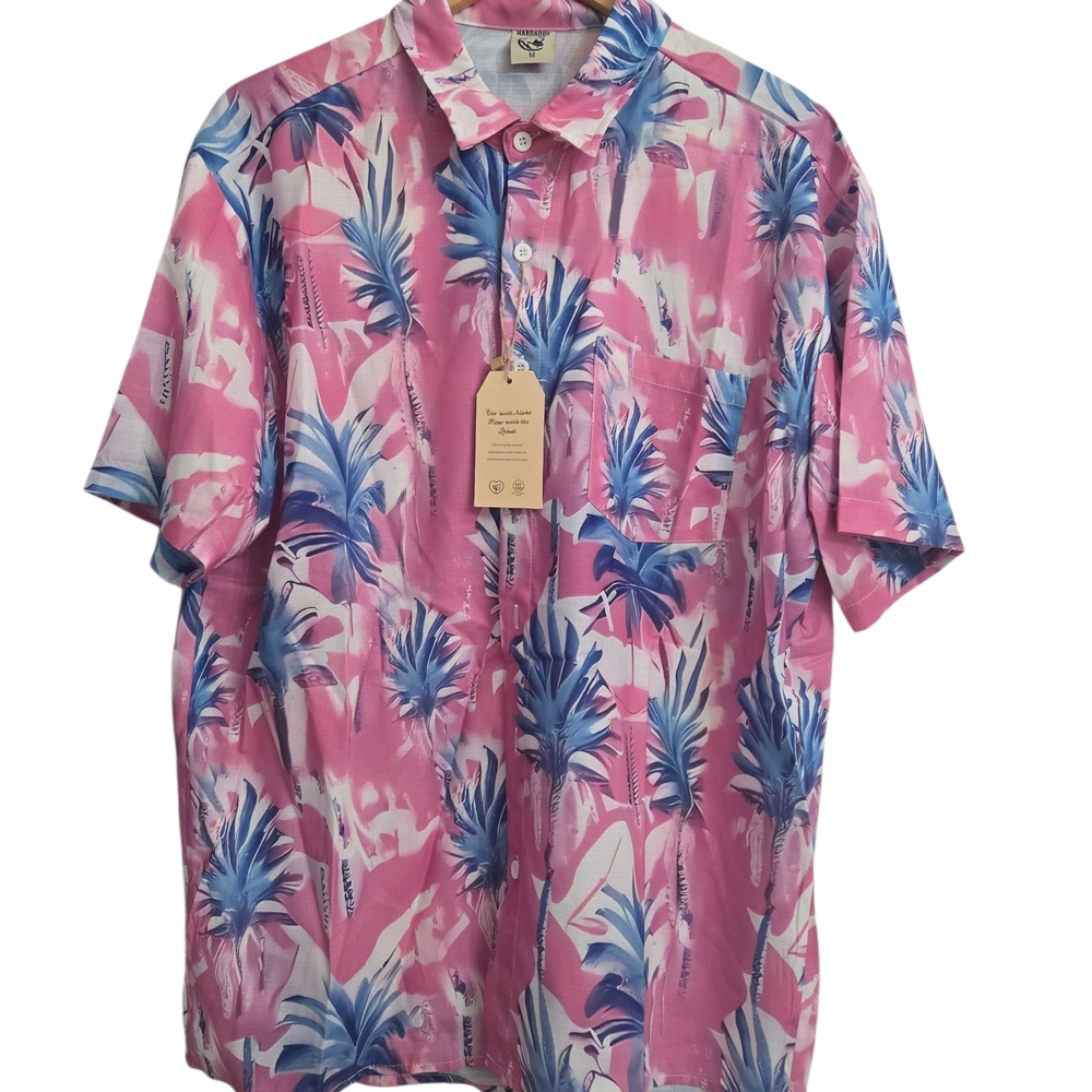 NWT Hardaddy Men's Hawaiian Shirt Short Sleeve Size M